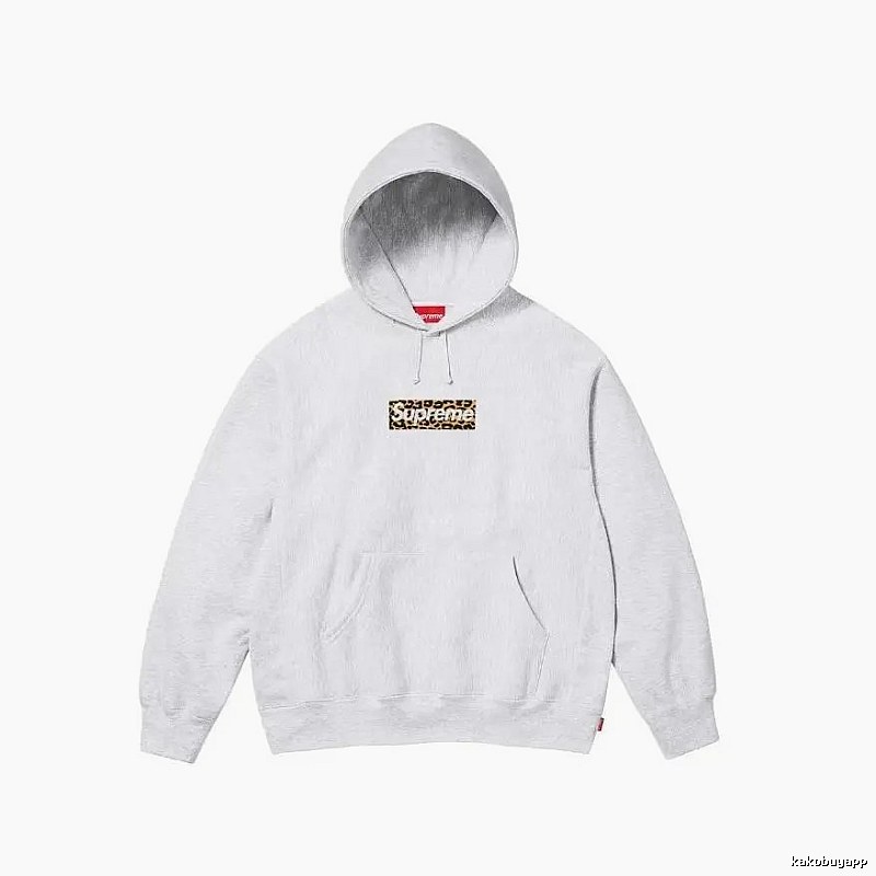 Supreme Resort Logo hoodie Gray Red Oversized for Travel Looks