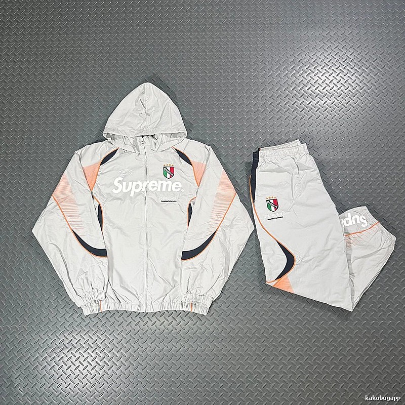 Supreme White Peach Matching Tracksuit Set