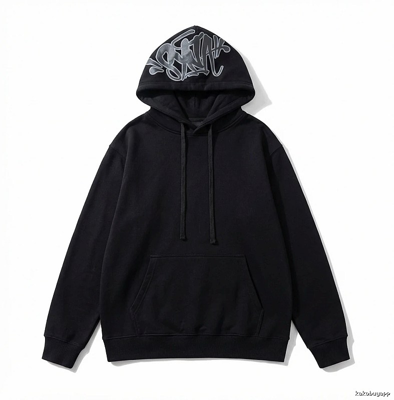 SynaWorld graffiti-style black hoodie