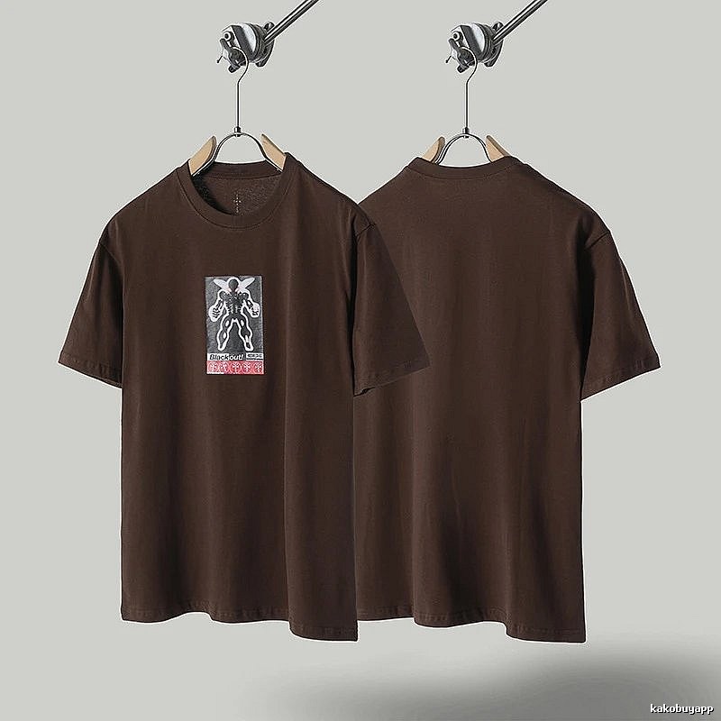 Travis Scott Printed Street Style Brown T-Shirt