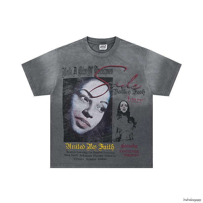 Valley Tour Vintage Distressed Washed Grey T-shirt