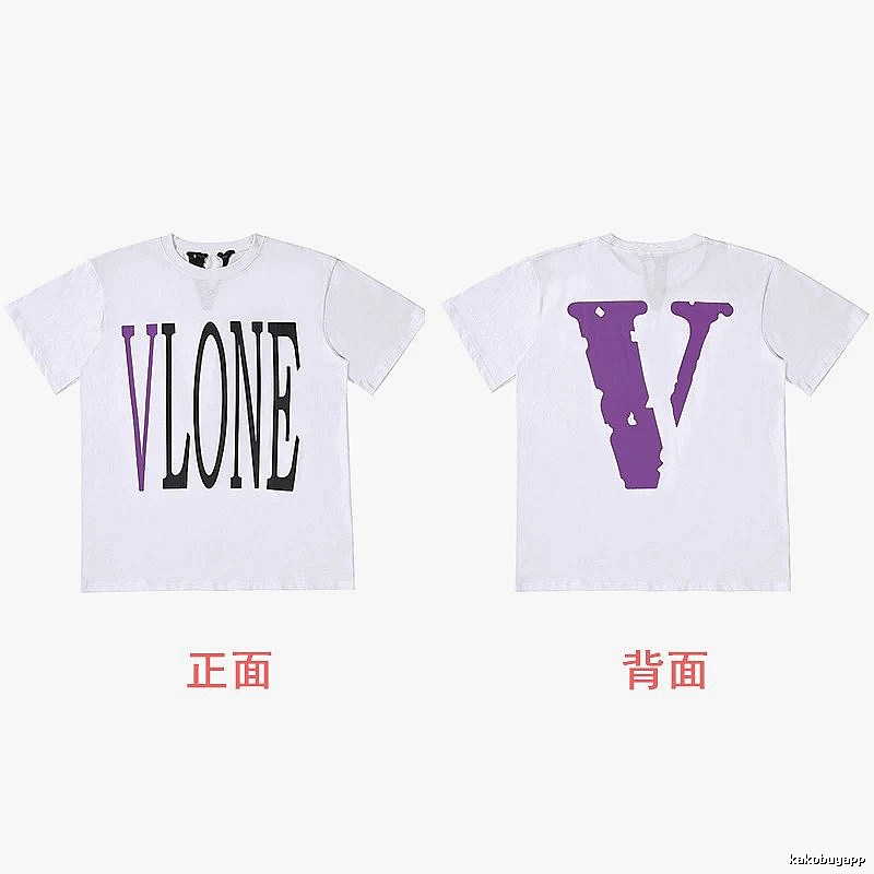 Vlone Casual Logo T-shirt Black Purple Vlone for Streetwear Looks