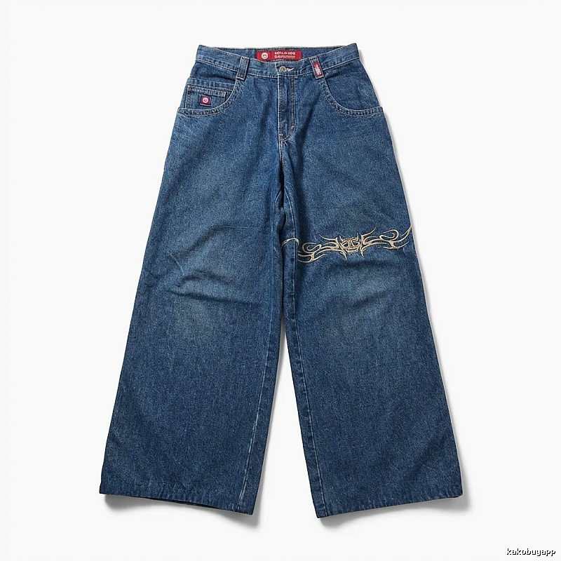 Y2K-style wide-leg jeans