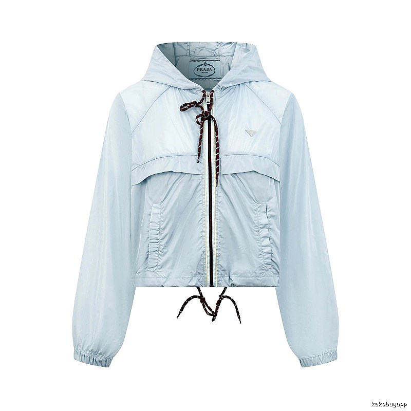 Zip Jacket with Drawcord Zip Detail from Prada
